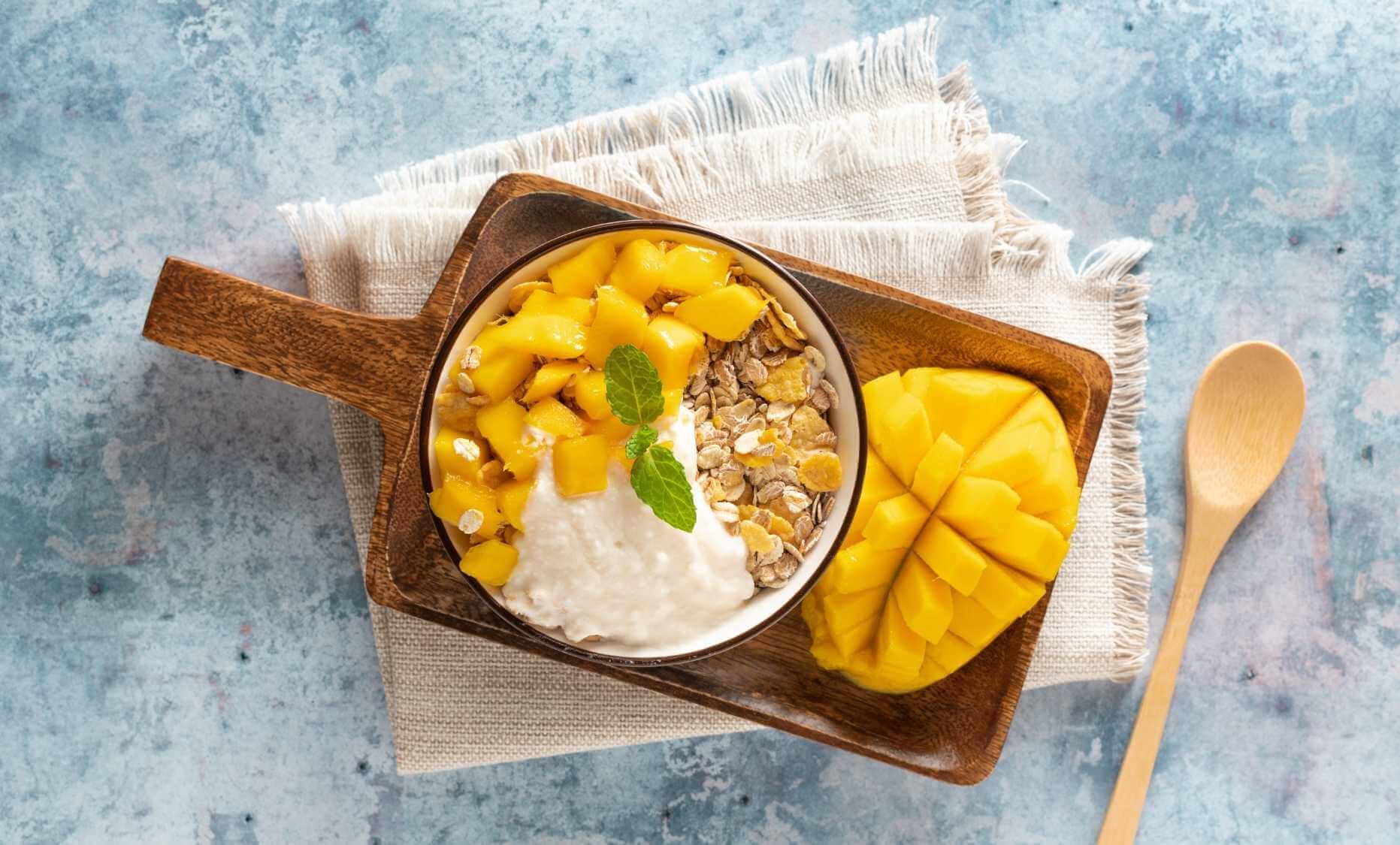 Receta de cereal con mango