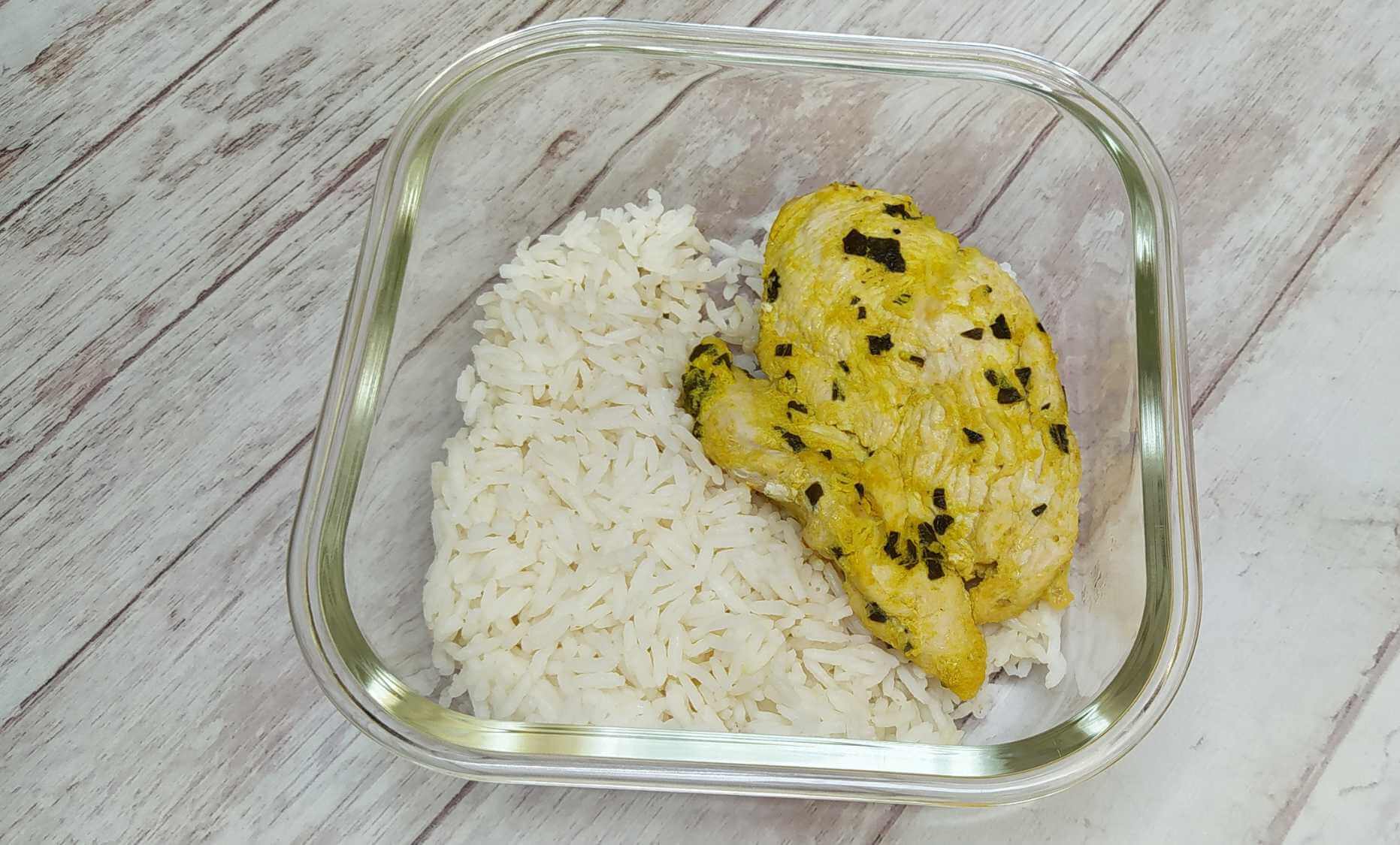 Mustard and Basil Chicken with Rice Calories Fitia