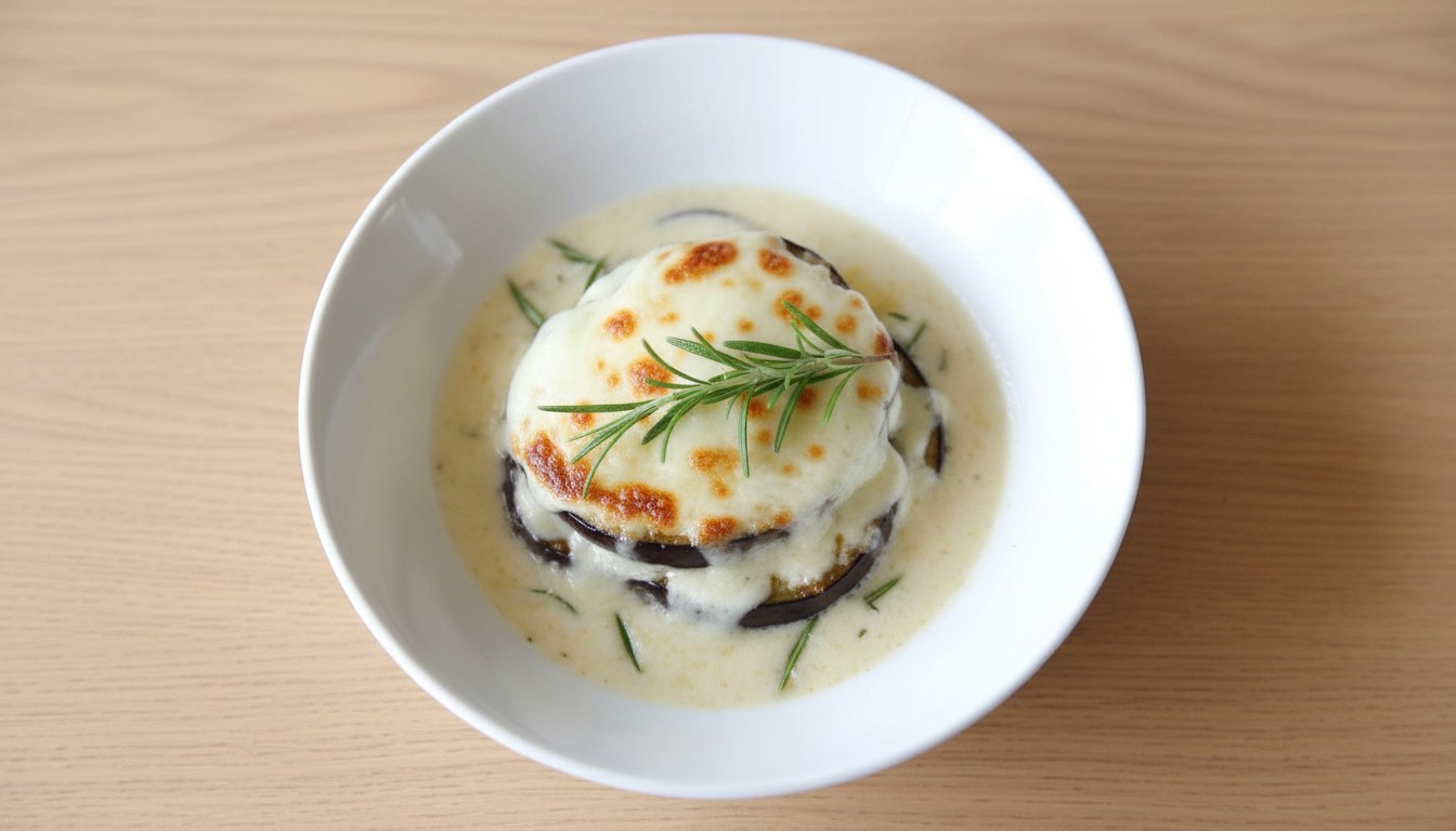 Berenjenas en Salsa de Leche con Queso