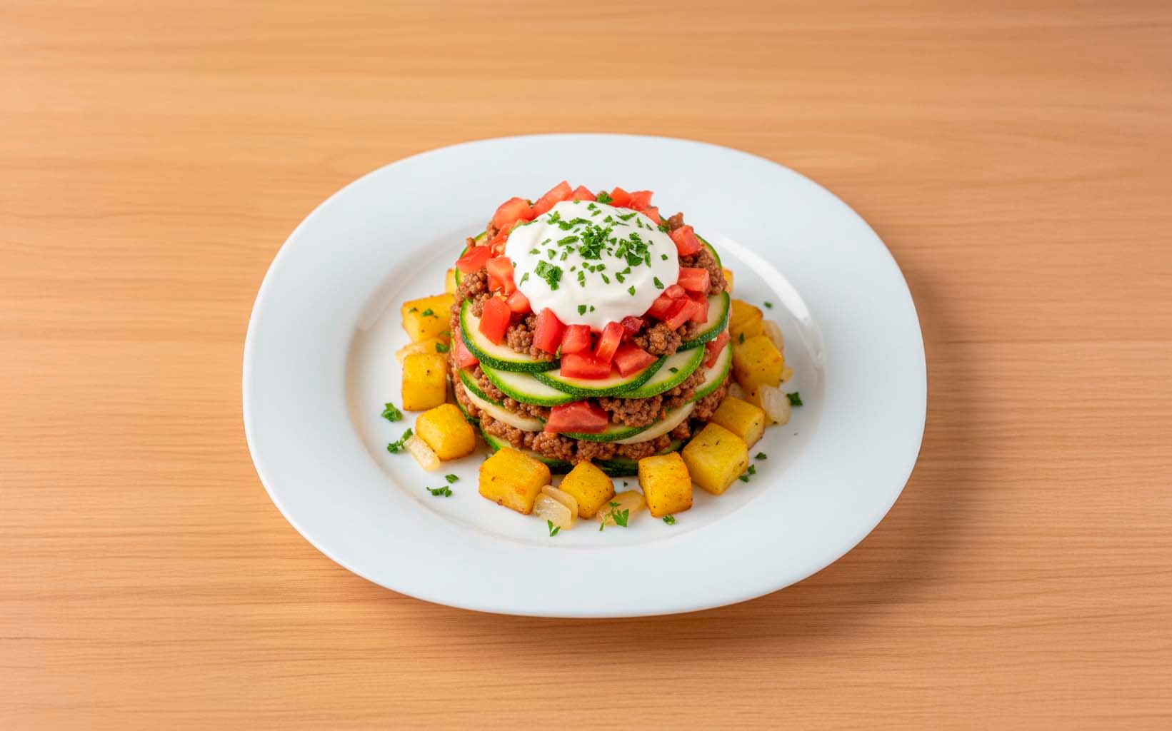 Torre de Vegetales y Carne