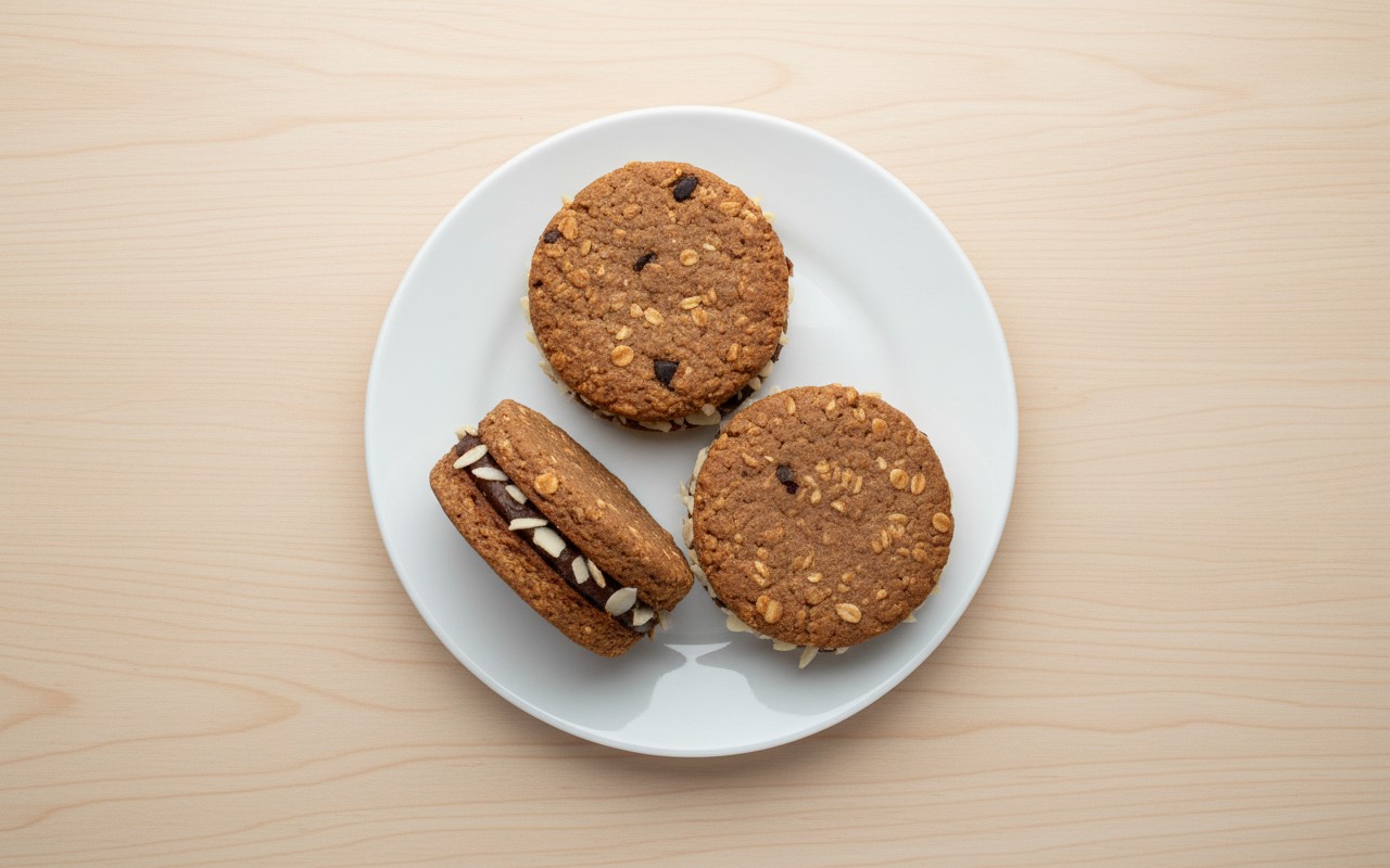 Alfajores de Avena con Manjar de Dátiles