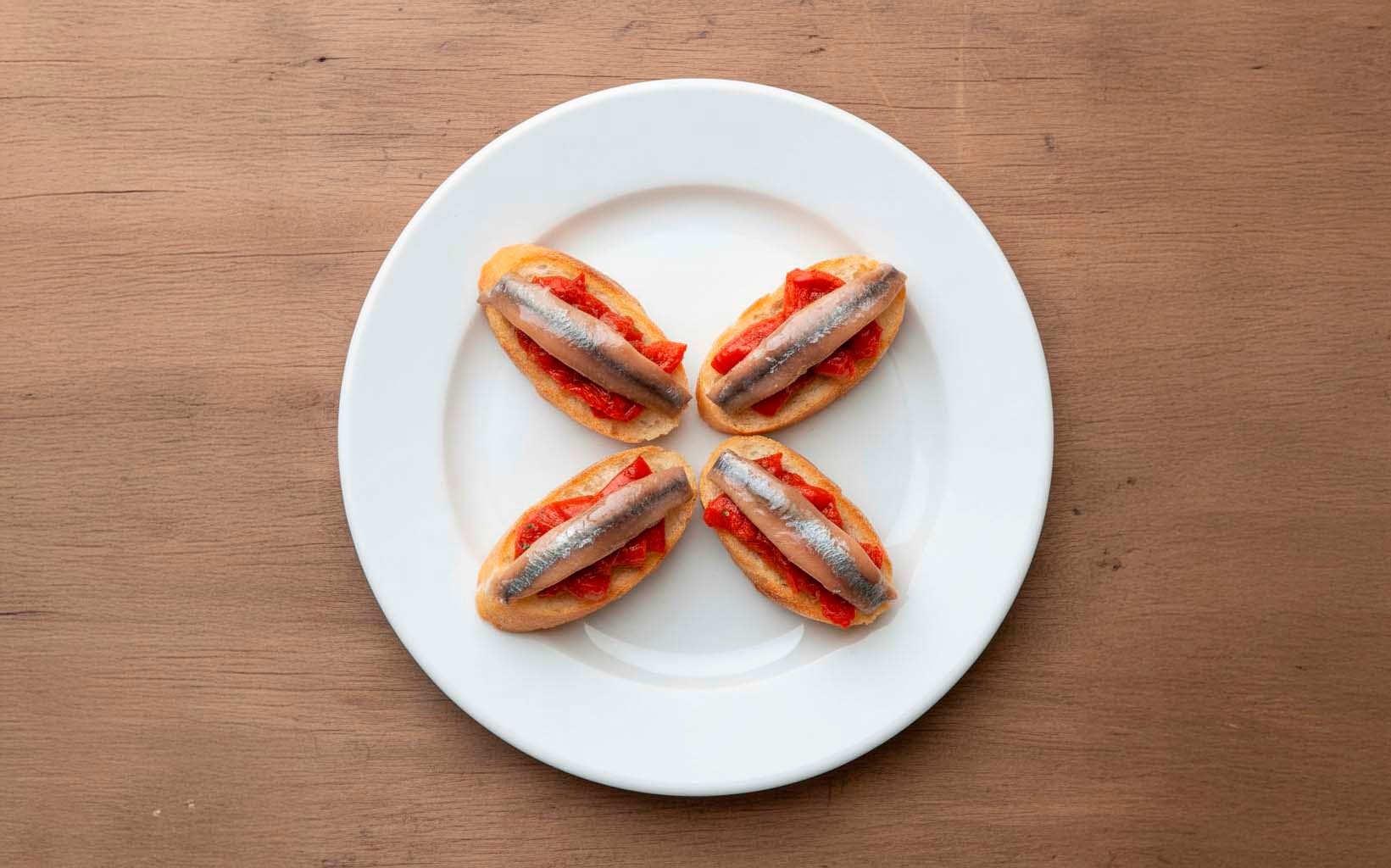 Tapa de Anchoas con Pimientos