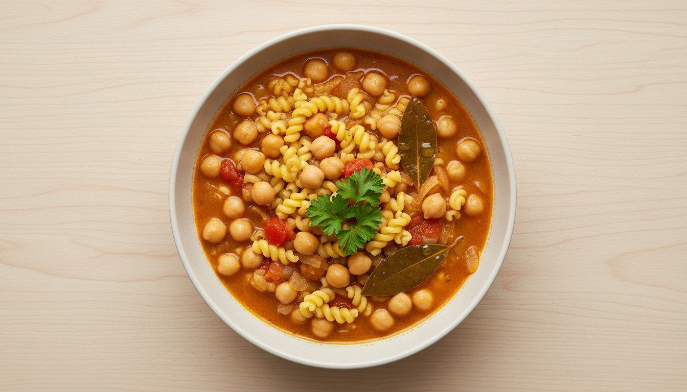 Guiso de Garbanzos con Fideos