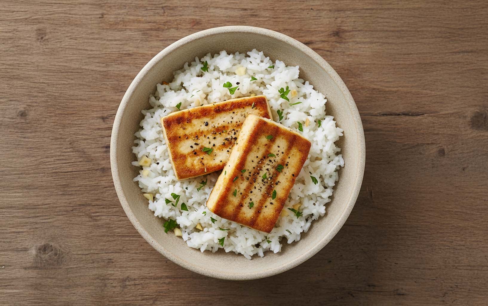 Tofu a la Plancha con Arroz