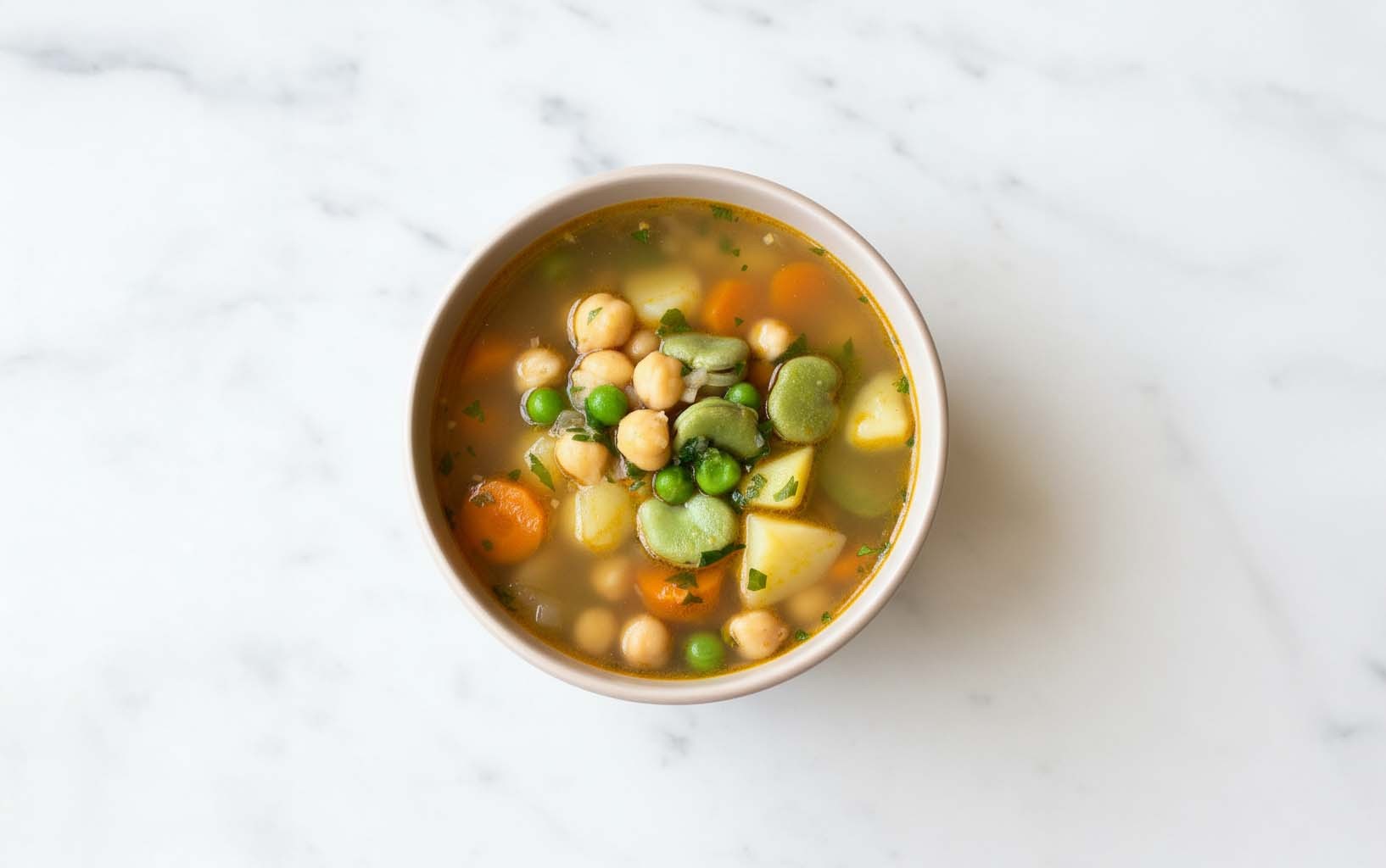 Sopa de Garbanzos y Habas