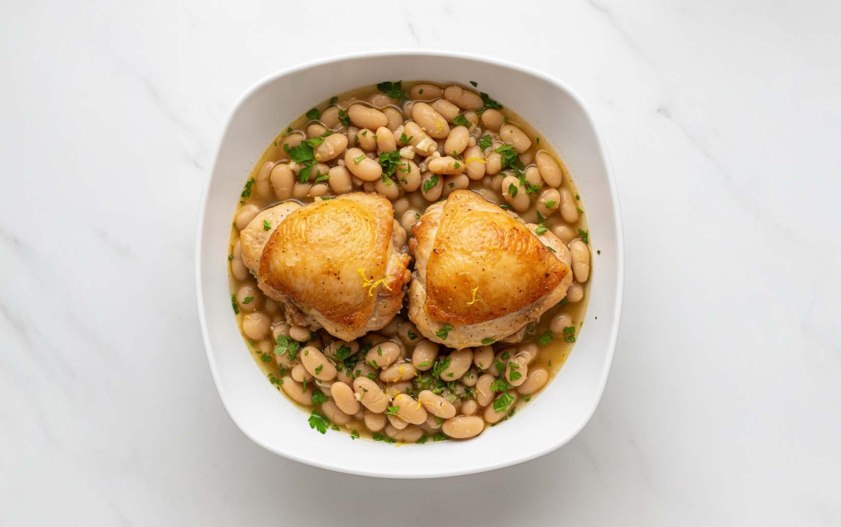 Pollo Marinado Con Frijoles