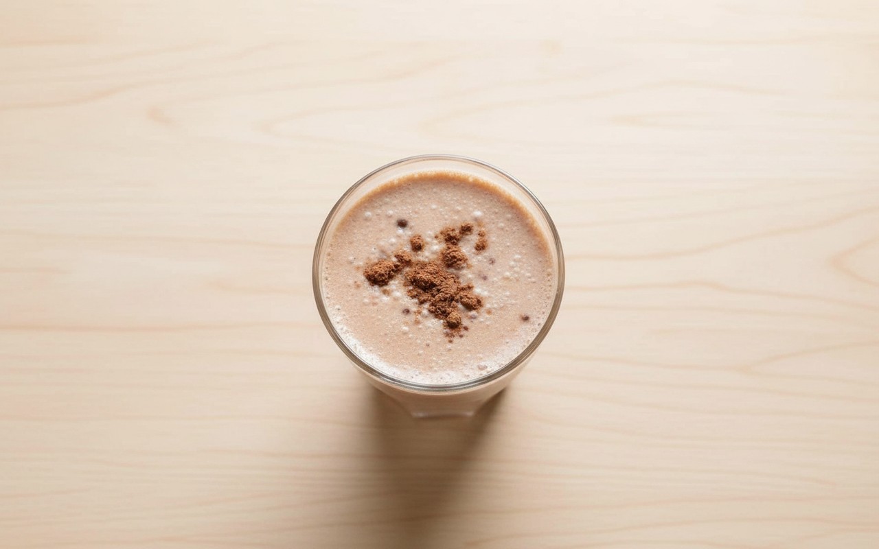 Milkshake Vegano Proteico Sabor a Chocolate con Plátano