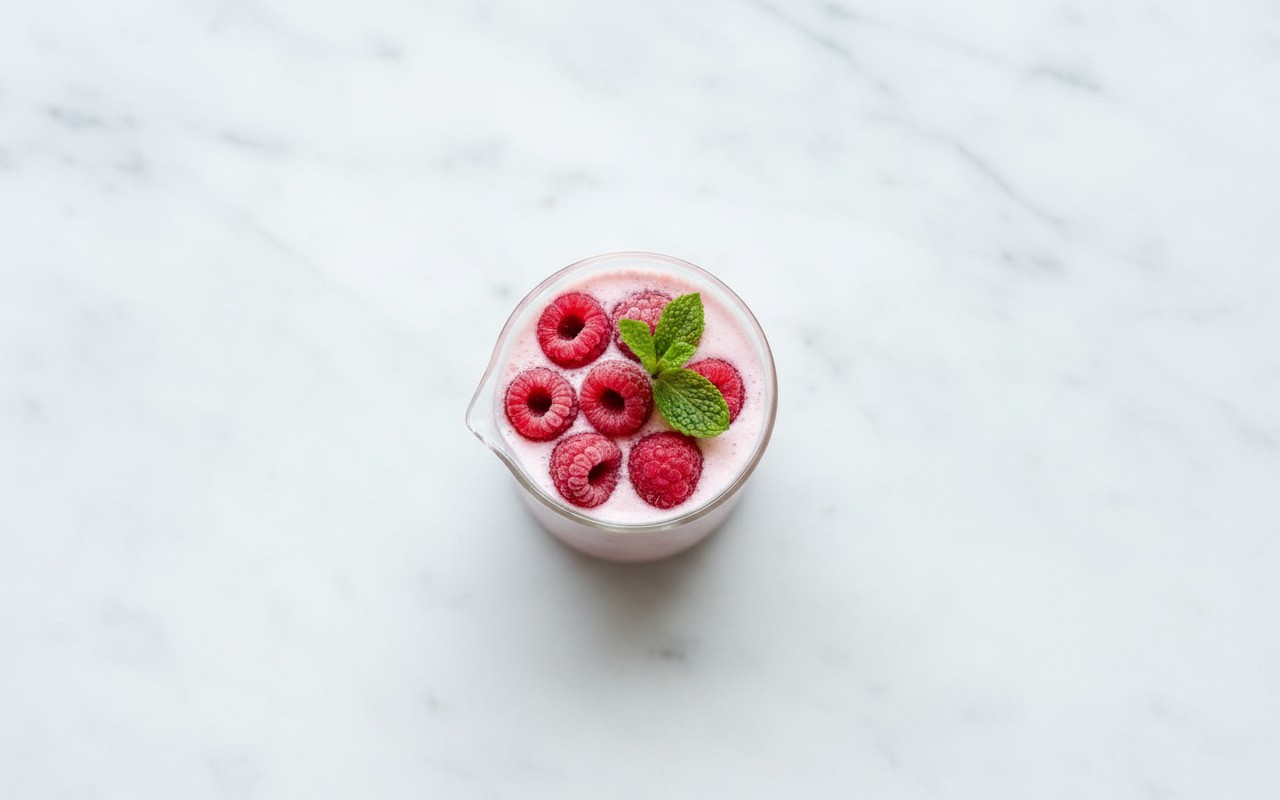 Milkshake Vegano de Frambuesas