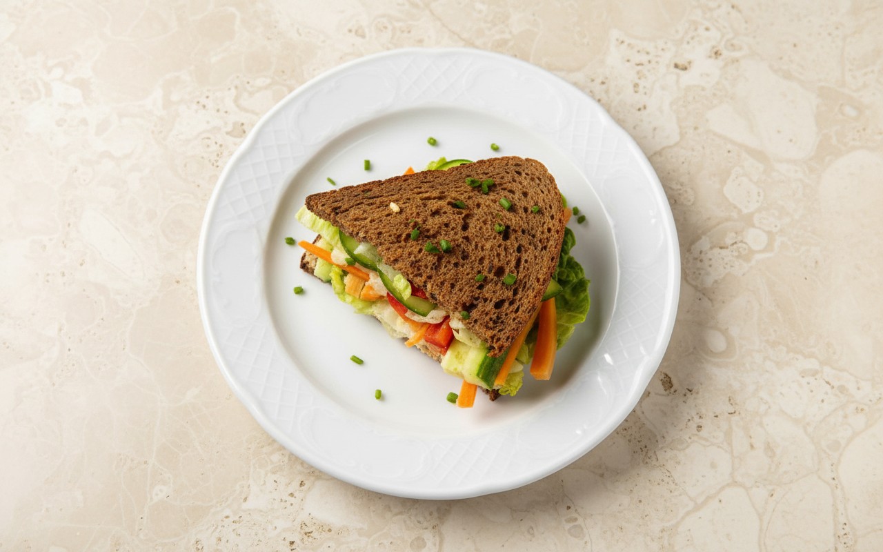 Sándwich con Vegetales y Hummus