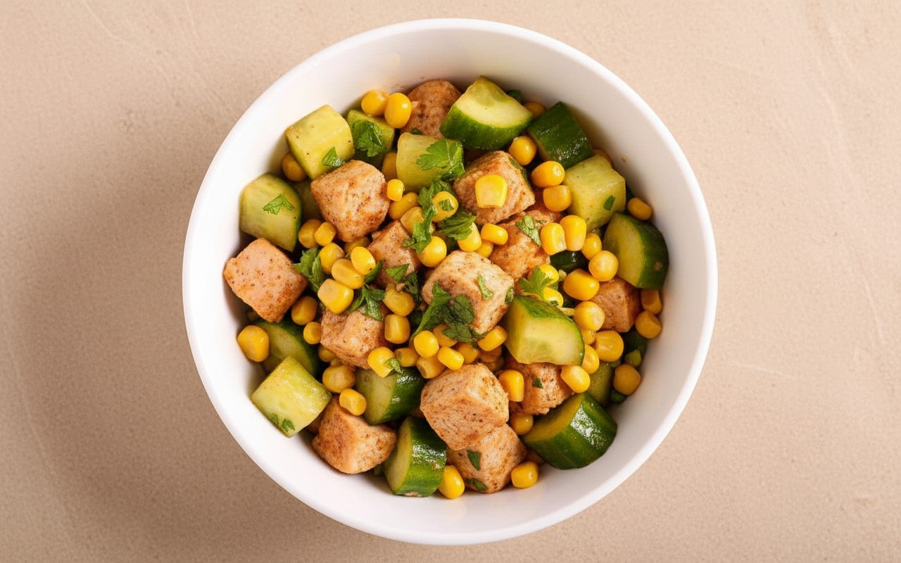 Ensalada de Pavo con Pepino y Choclo