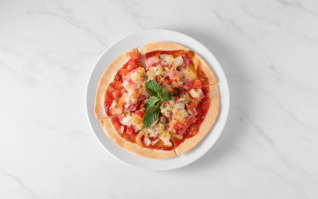 Pizza con Jamón y Pimiento en Tortilla