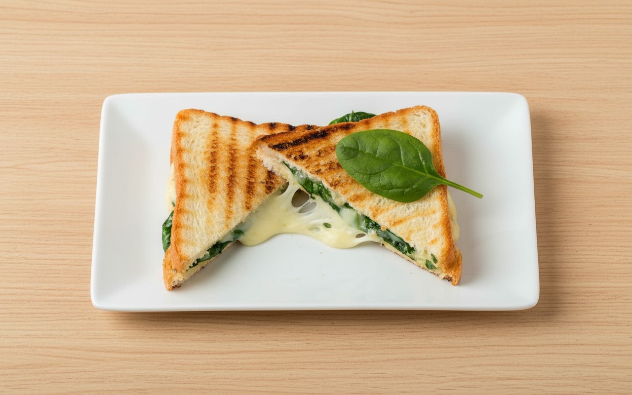 Sándwich de Espinaca y Queso Mozzarella