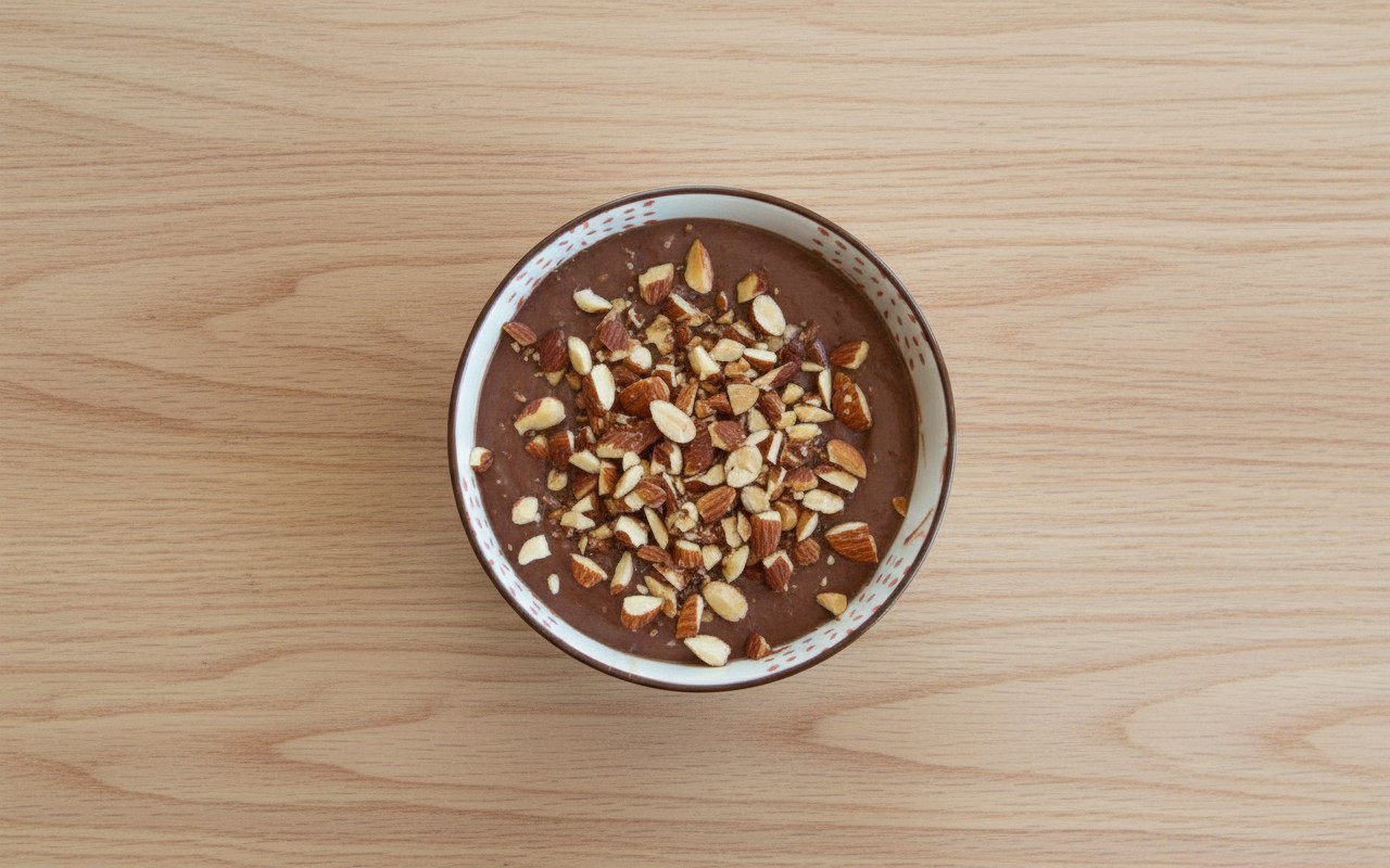 Mazamorra Proteica de Chocolate con Almendras