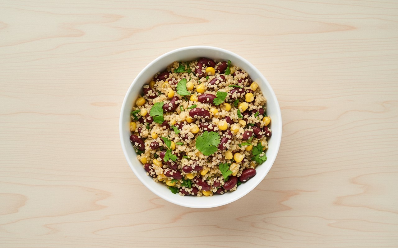 Quinua con Frijoles, Choclo y Cilantro