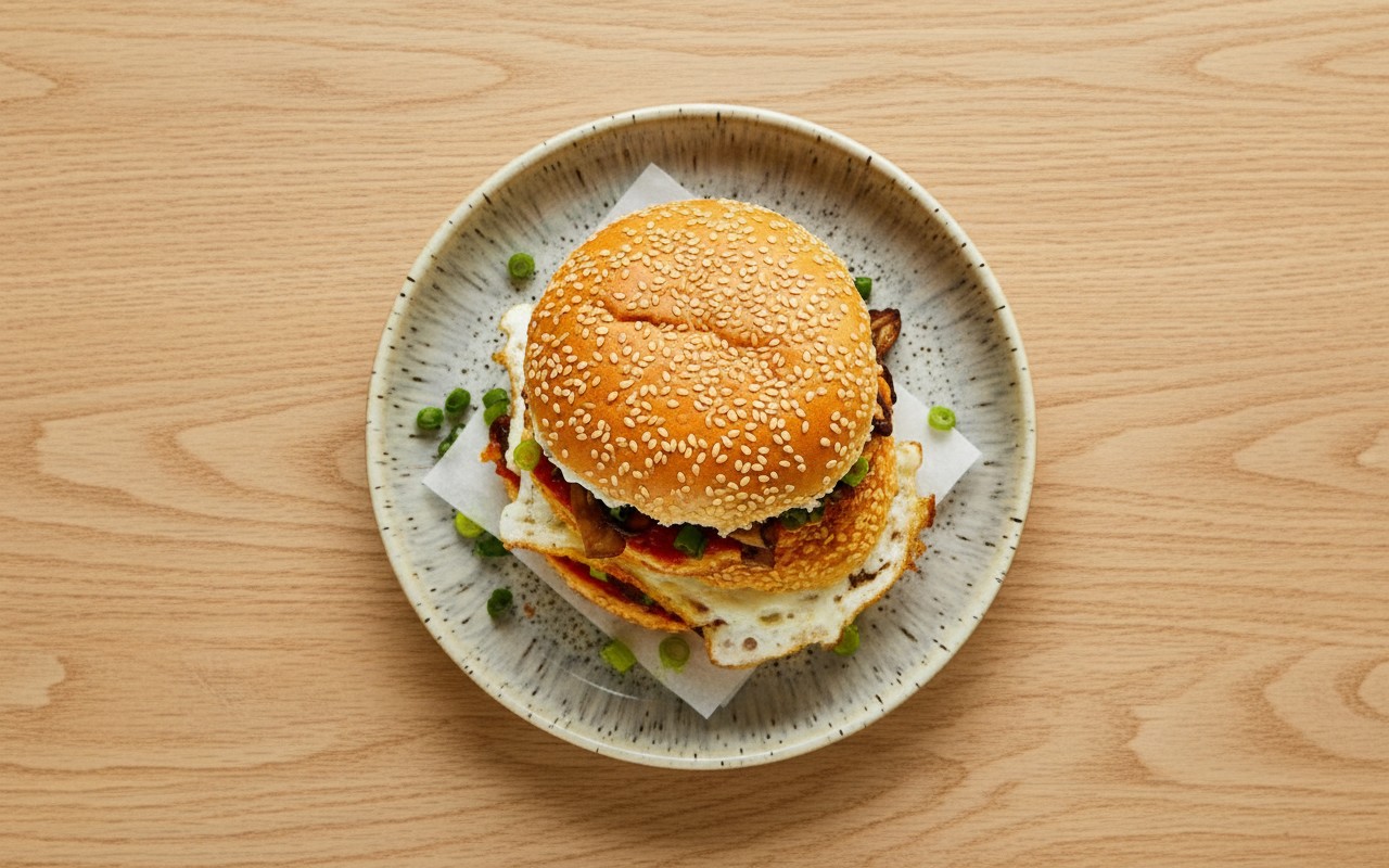 Sándwich de Huevo con Champiñones Salteado