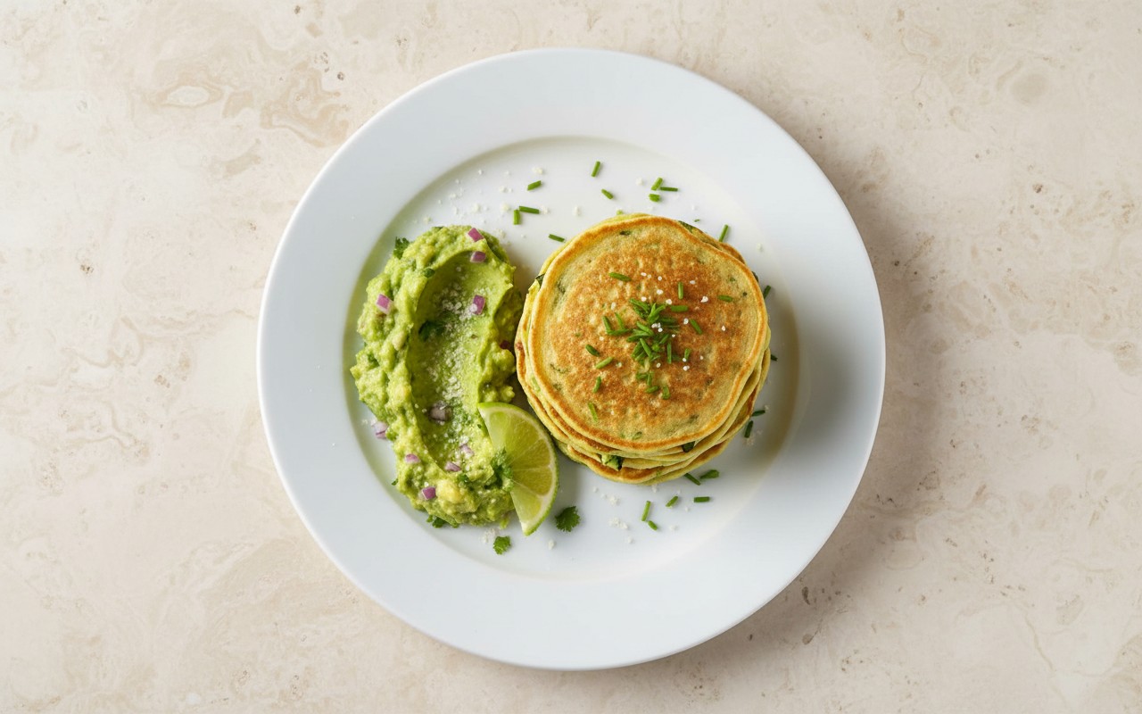 Panqueques de Zucchini y Queso con Guacamole