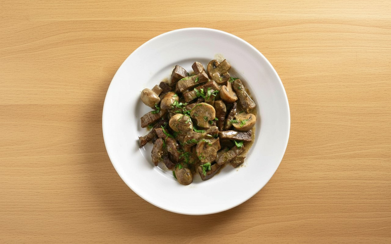 Carne con Champiñones Salteados