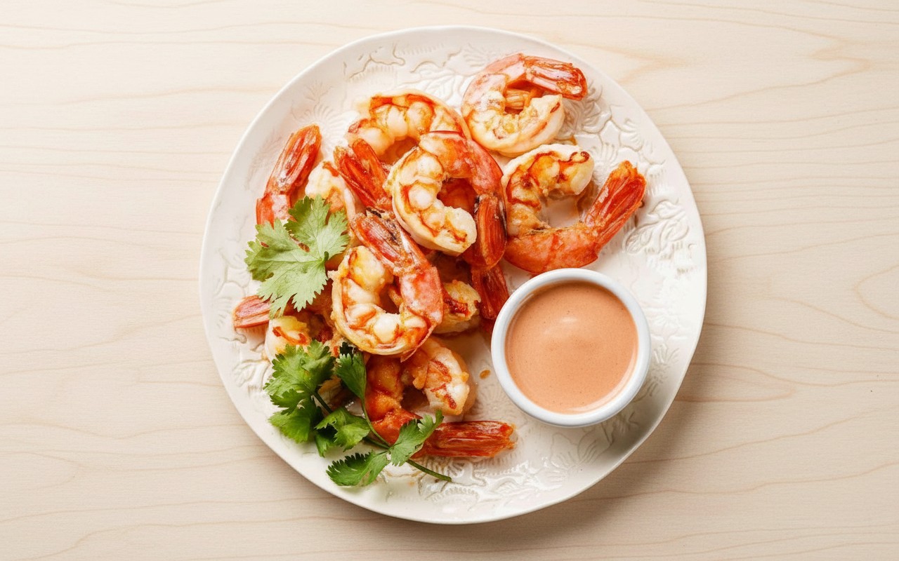 Camarones a la Plancha con Salsa Golf