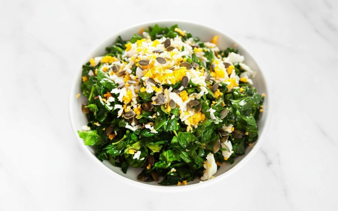 Ensalada Dulce de Espinaca con Huevos