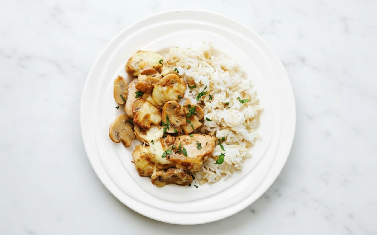 Saltado de Pollo con Champiñones y Mozzarella
