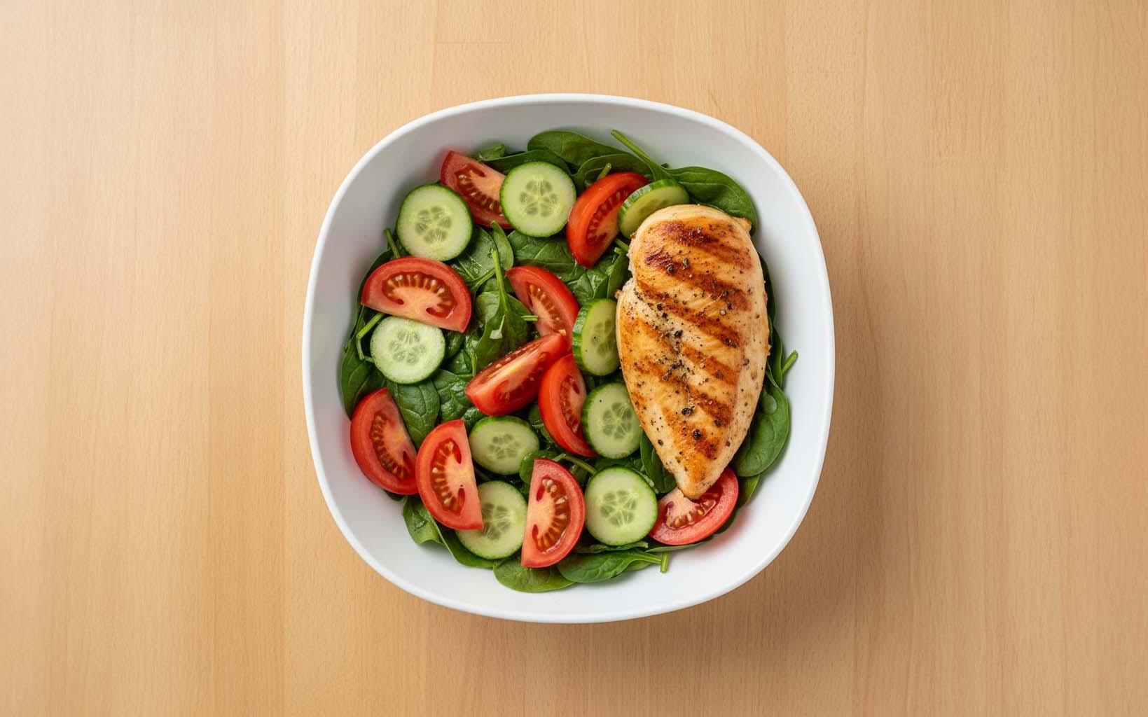 Ensalada de Espinacas con Pechuga de Pollo