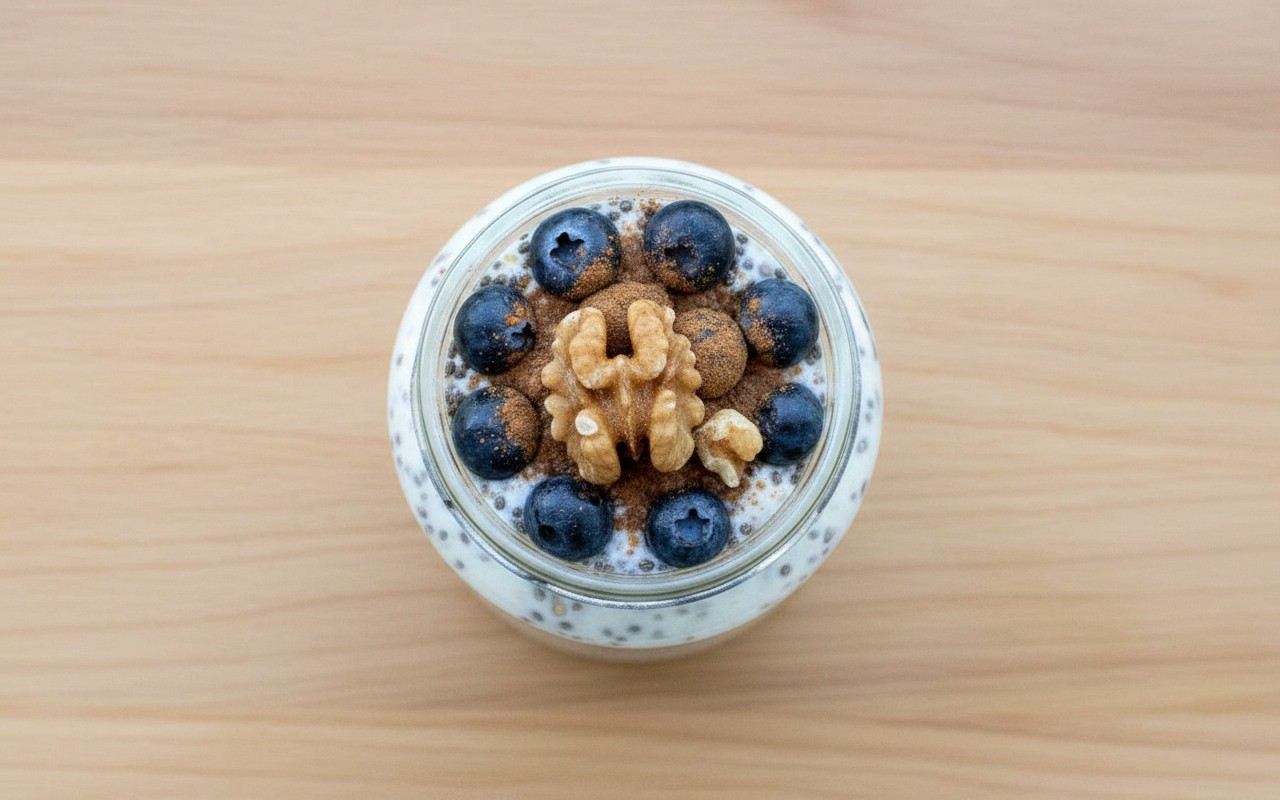Yogurt con Chía, Arándanos y Nueces