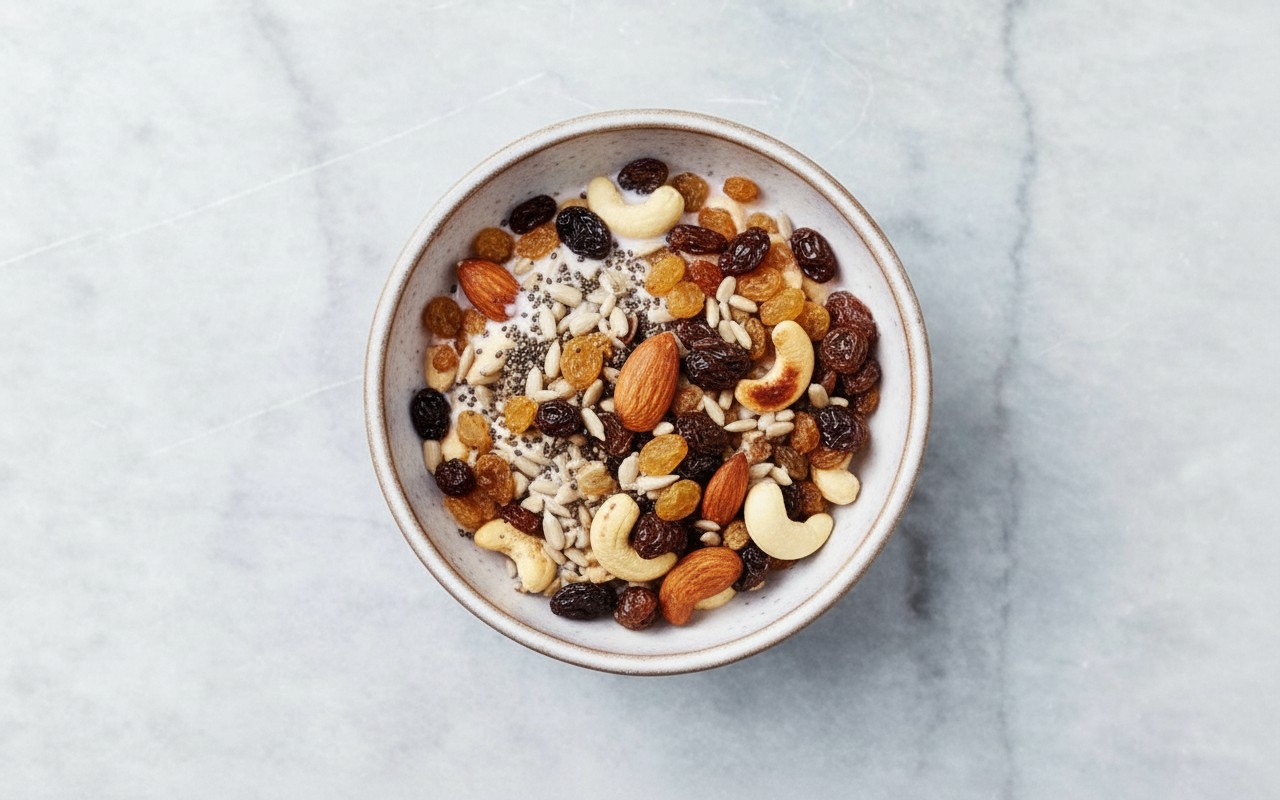 Yogurt con Avena, Semillas y Frutos Secos