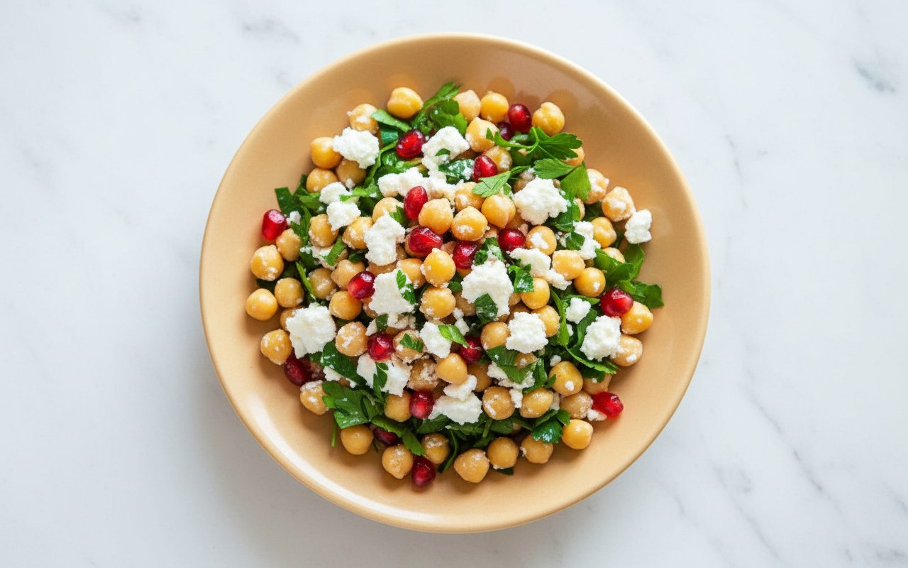 Ensalada de Garbanzo con Queso y Perejil