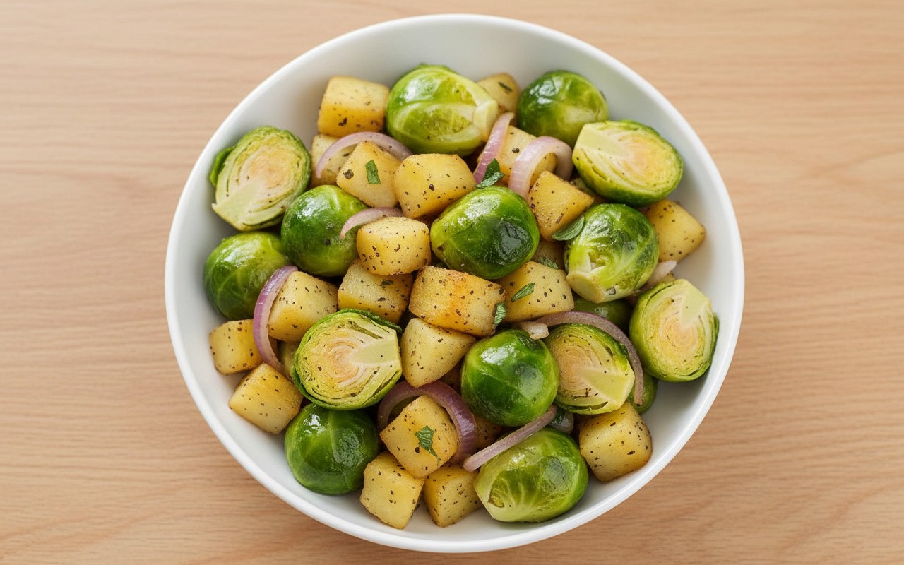 Ensalada de Coles de Bruselas con Papa