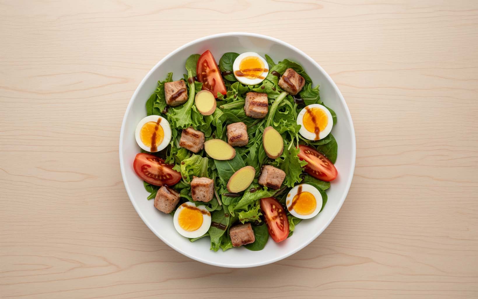 Ensalada Fresca con Cerdo y Aliño Oriental