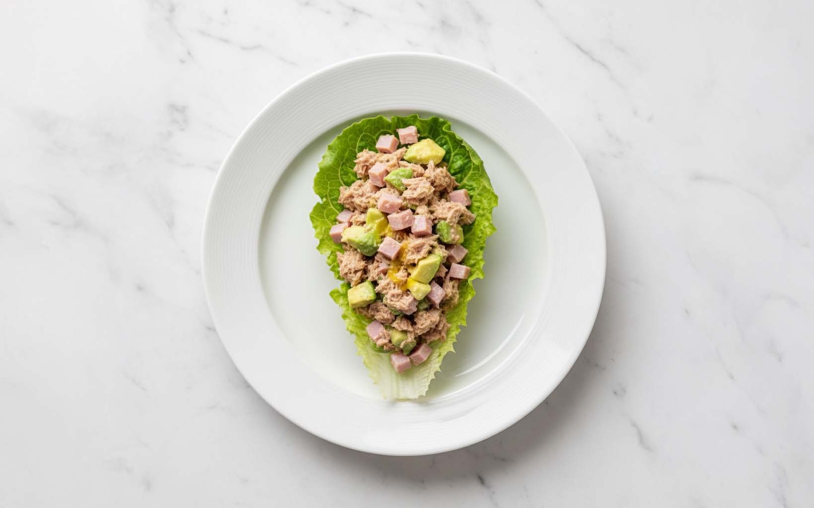 Taco de Lechuga con Atún, Jamón y Palta
