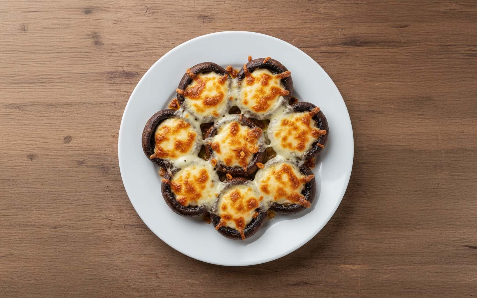 Champiñones con Queso Gratinado