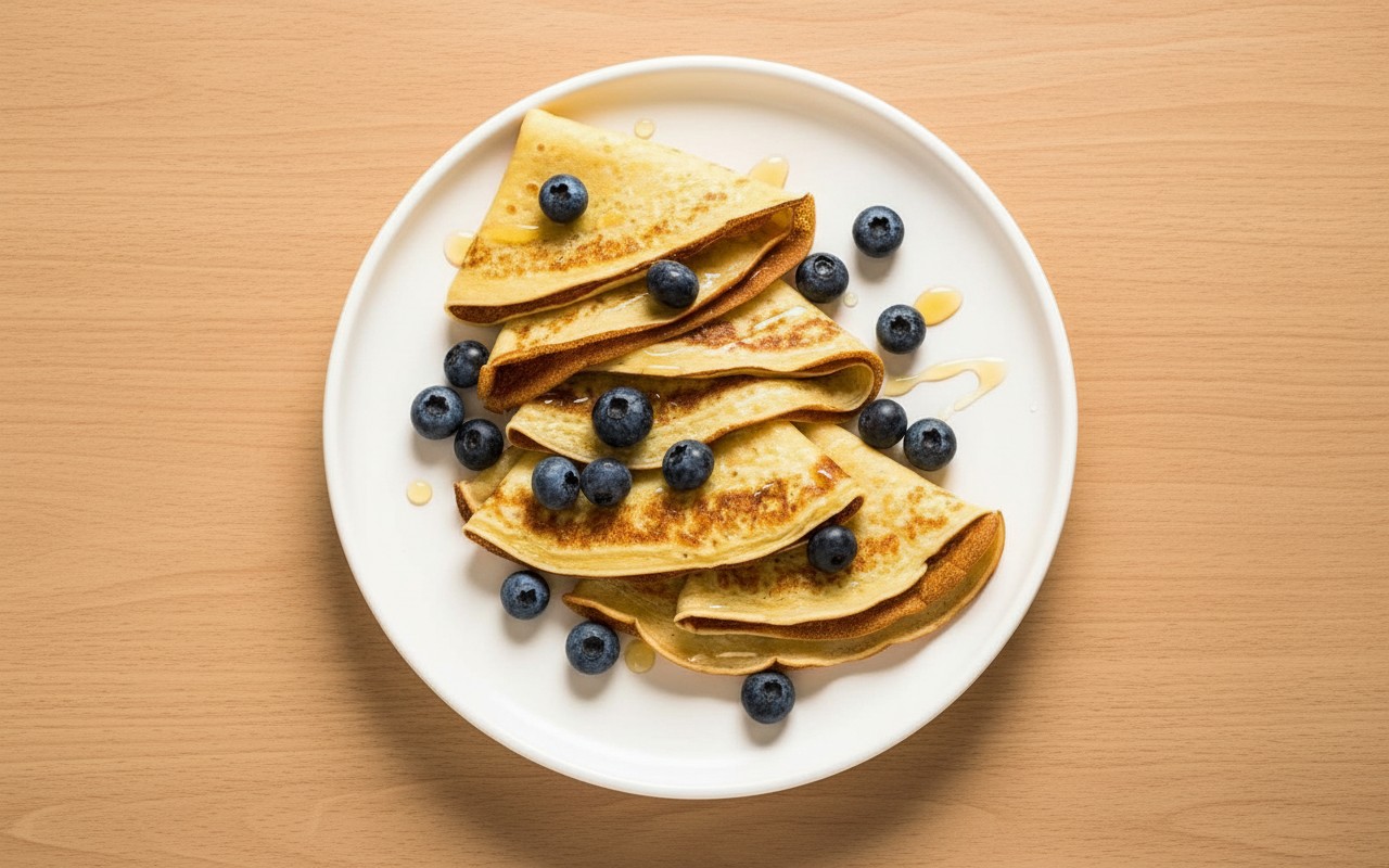Crepes con Arándanos y Miel