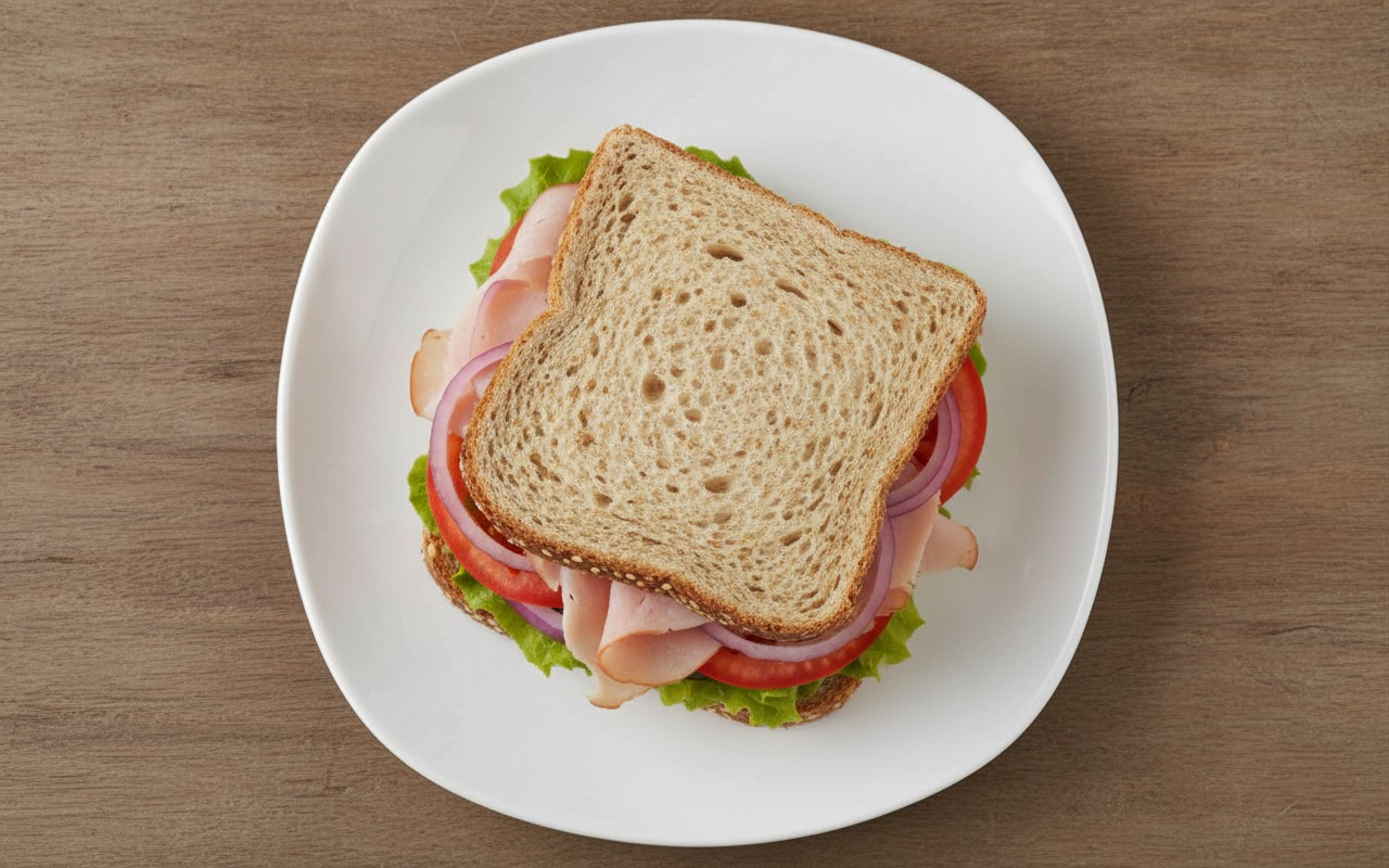 Sándwich con Doble Jamón y Vegetales