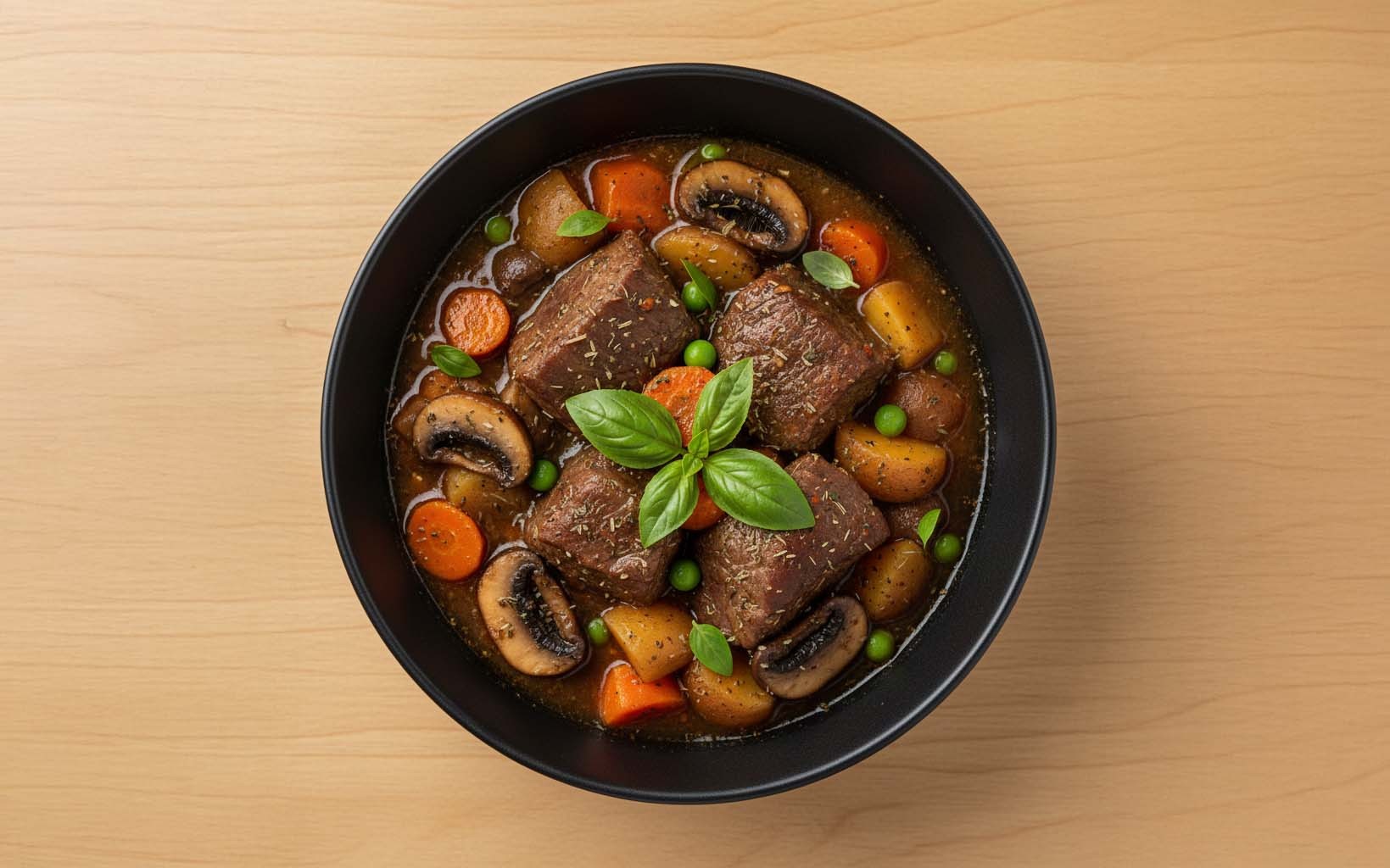 Estofado de Carne con Champiñones y Papa