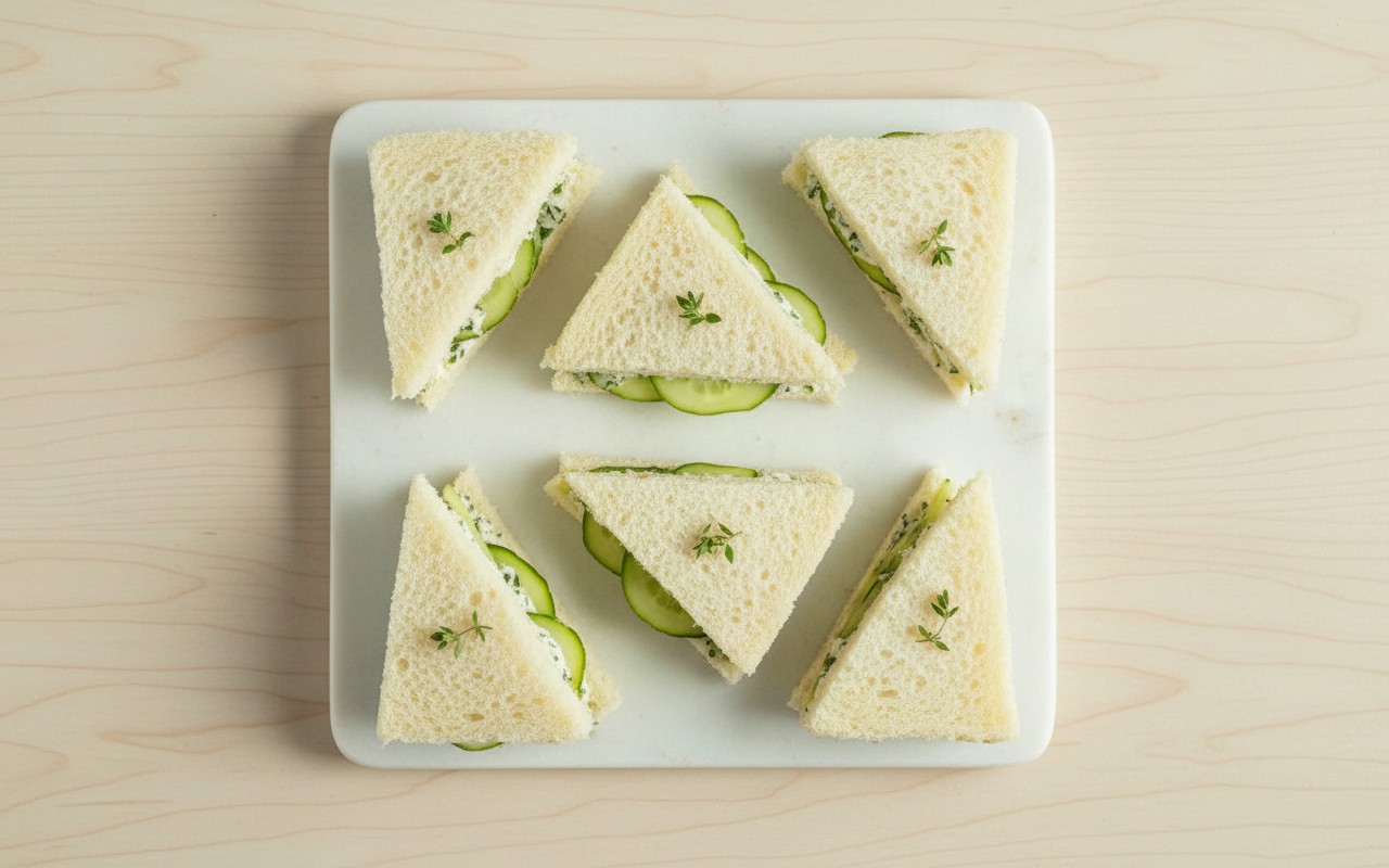 Sándwich de Queso Crema y Pepino