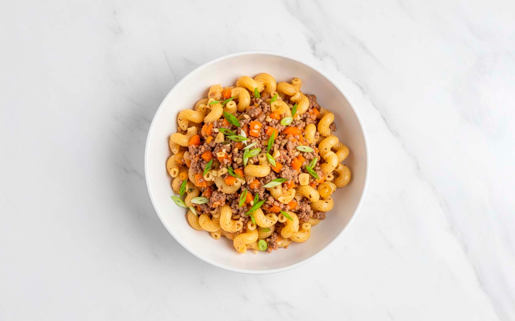 Pasta con Carne Picada y Zanahoria