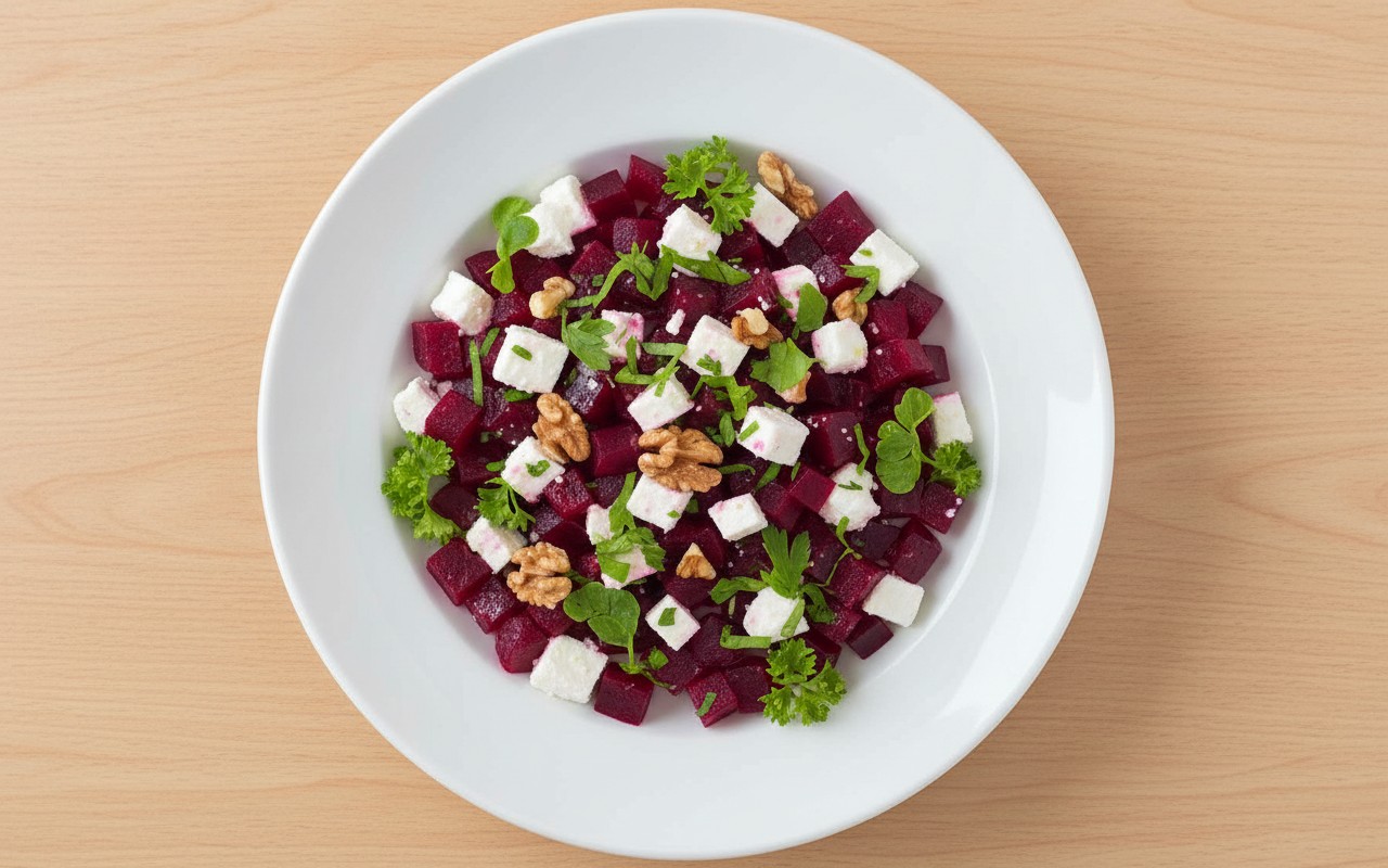 Ensalada de Betarraga con Queso y Nueces