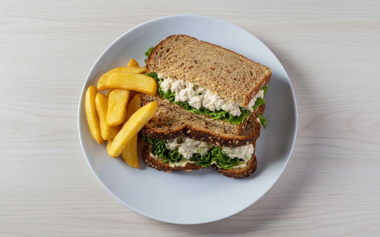 Sándwich de Atún con Papas Fritas