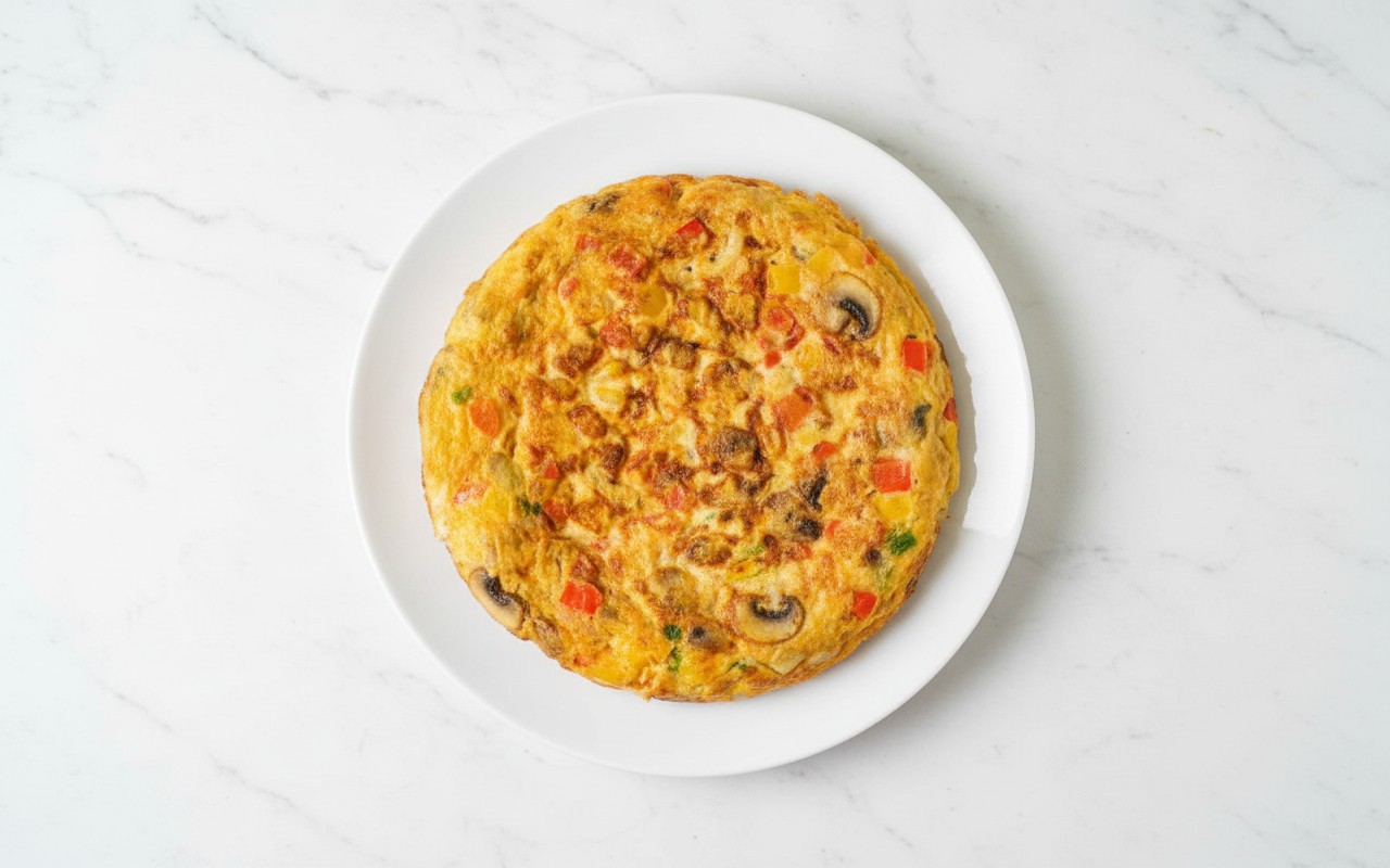 Tortilla de Champiñones con Pimiento