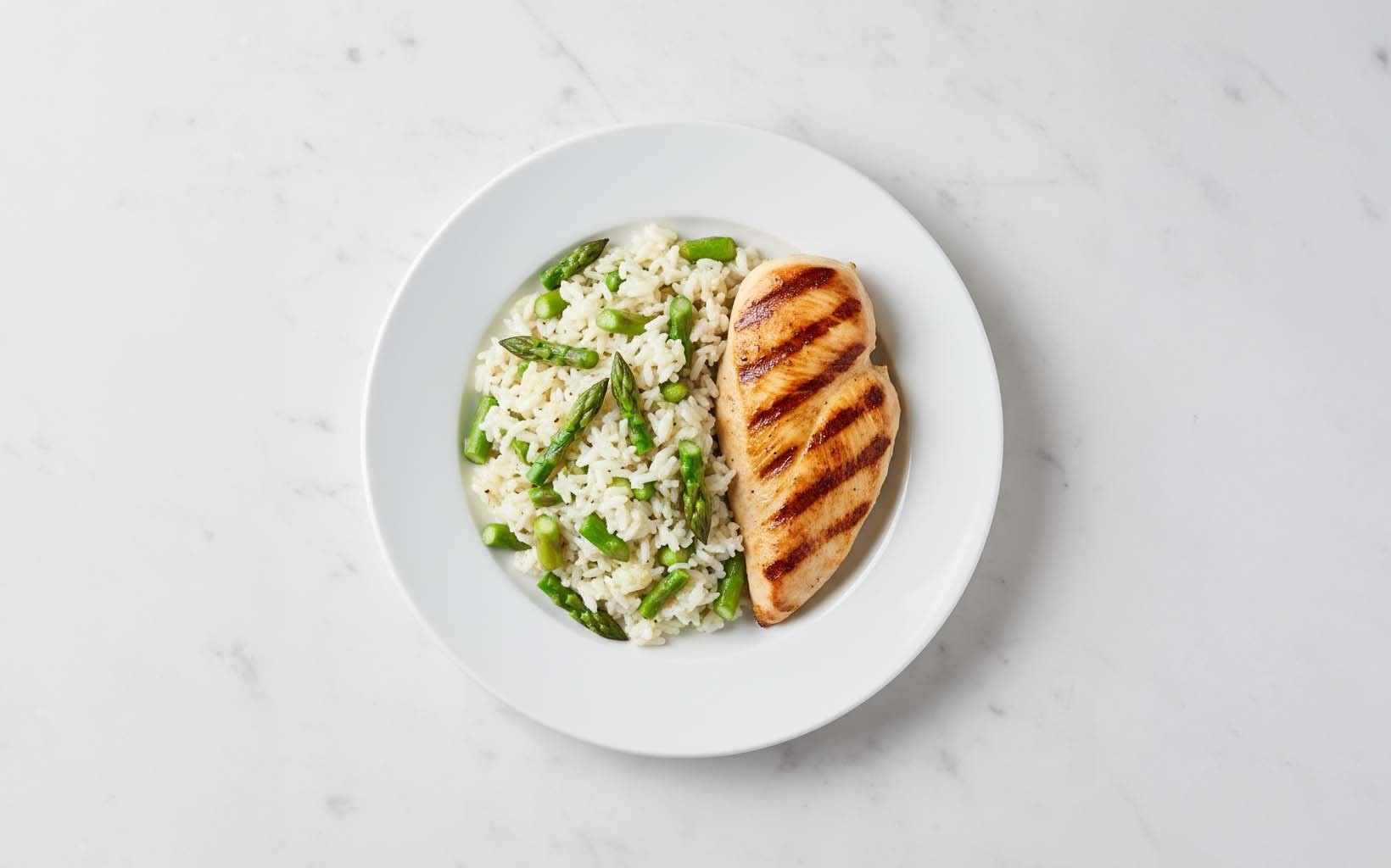 Arroz con Espárragos y Pollo al Grill