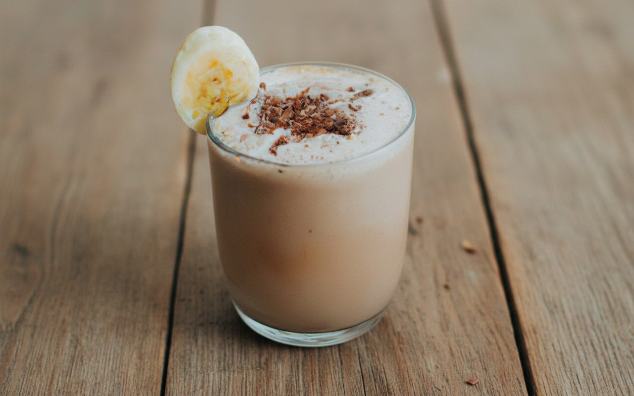 Batido Proteico de Plátano con Chocolate y Maní