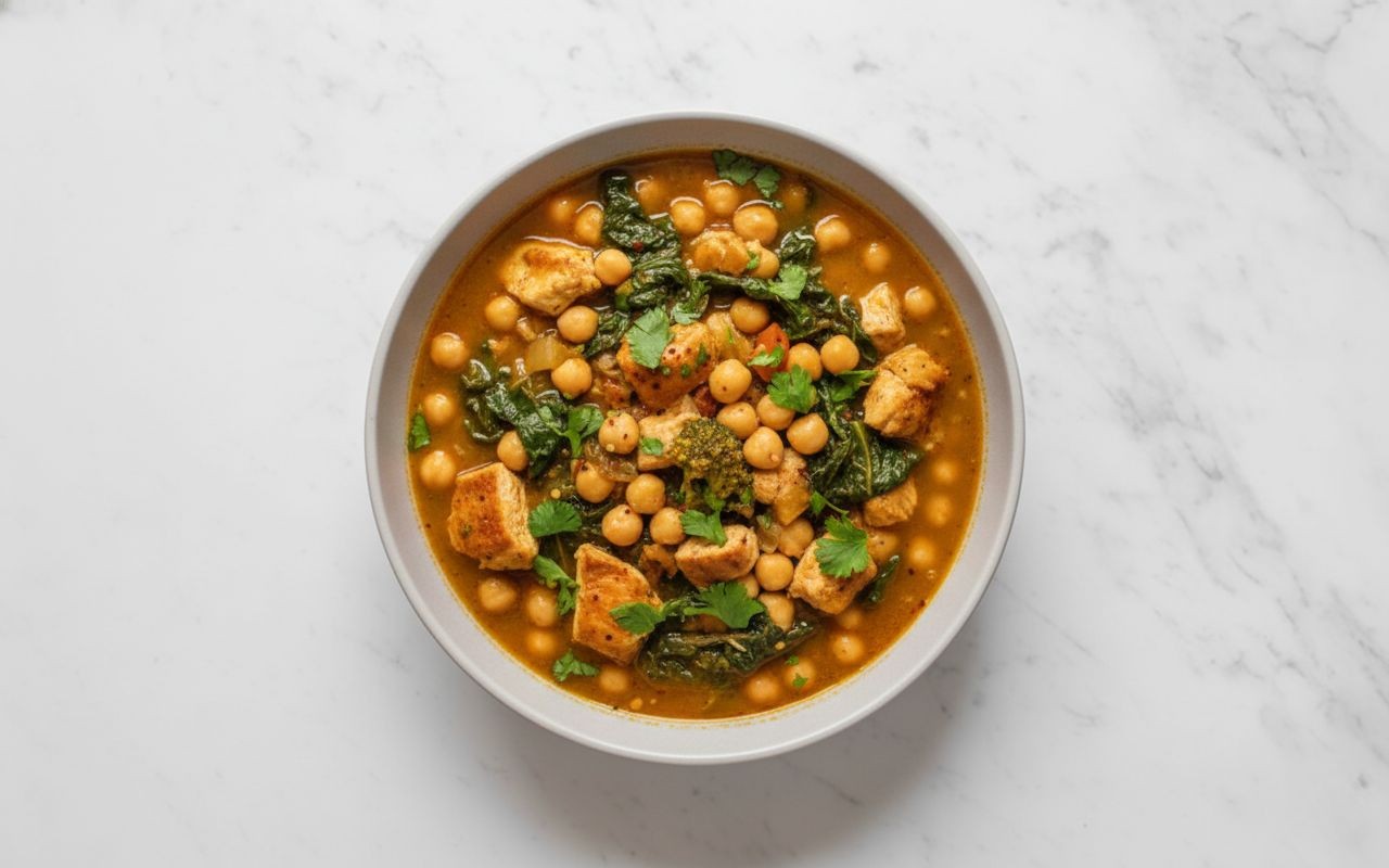 Guiso de Garbanzos con Pollo y Acelga