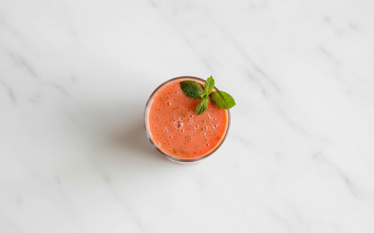Jugo de Fresas, Naranja y Espinaca
