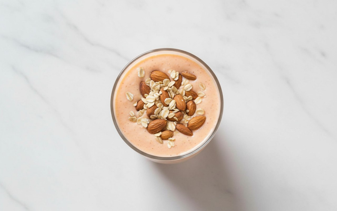 Batido de Papaya con Avena, Yogurt y Maní