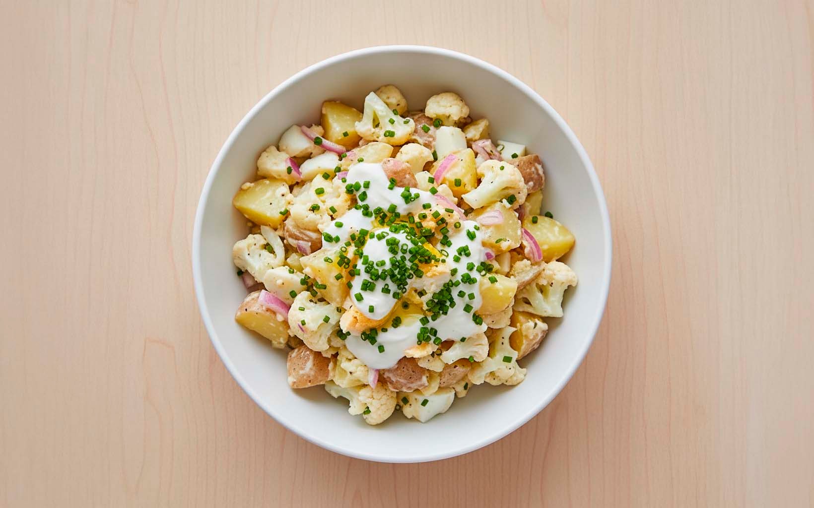 Ensalada de Papa con Huevo y Coliflor