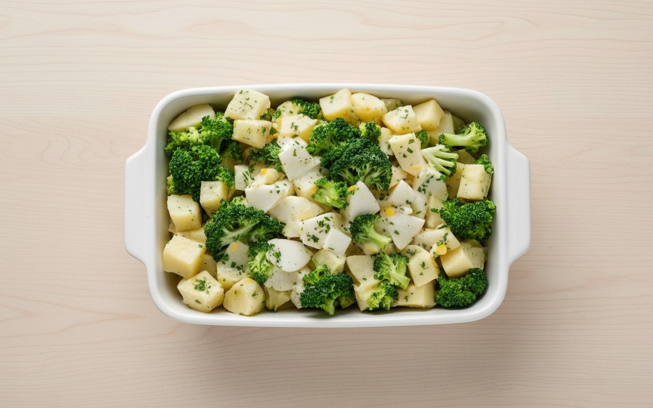 Ensalada de Papa con Huevo y Brócoli