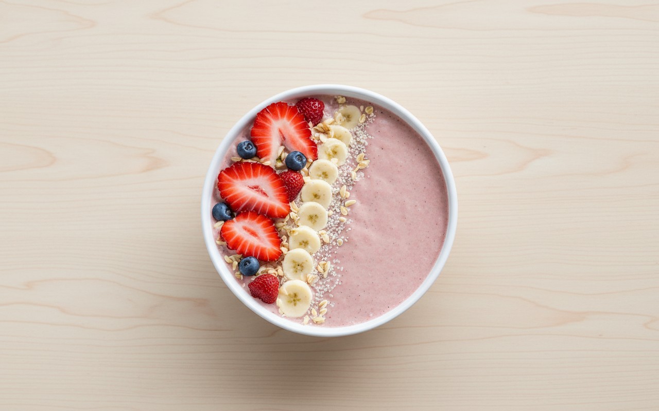 Smoothie Bowl de Fresas y Plátano