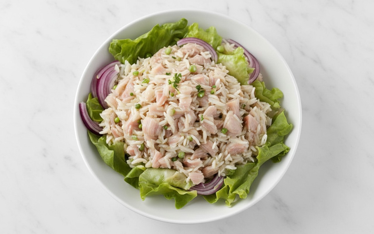 Ensalada de Atún con Arroz y Cebolla