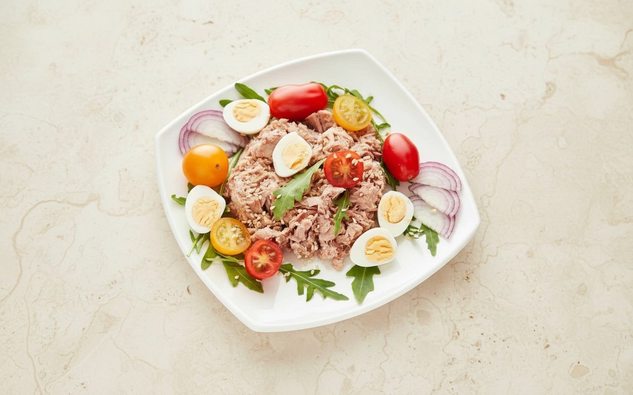 Tuna, Egg and Tomato Salad